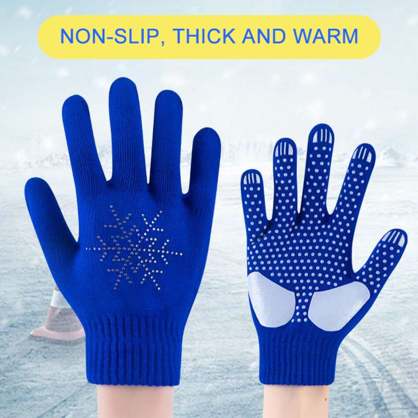 Warm Figure Skating Gloves with Rhinestones – Kids & Young Girls